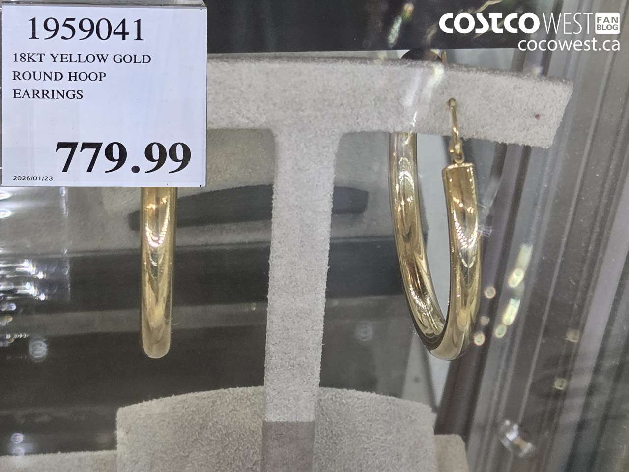 1959041 18KT YELLOW GOLD ROUND HOOP EARRINGS $779.99