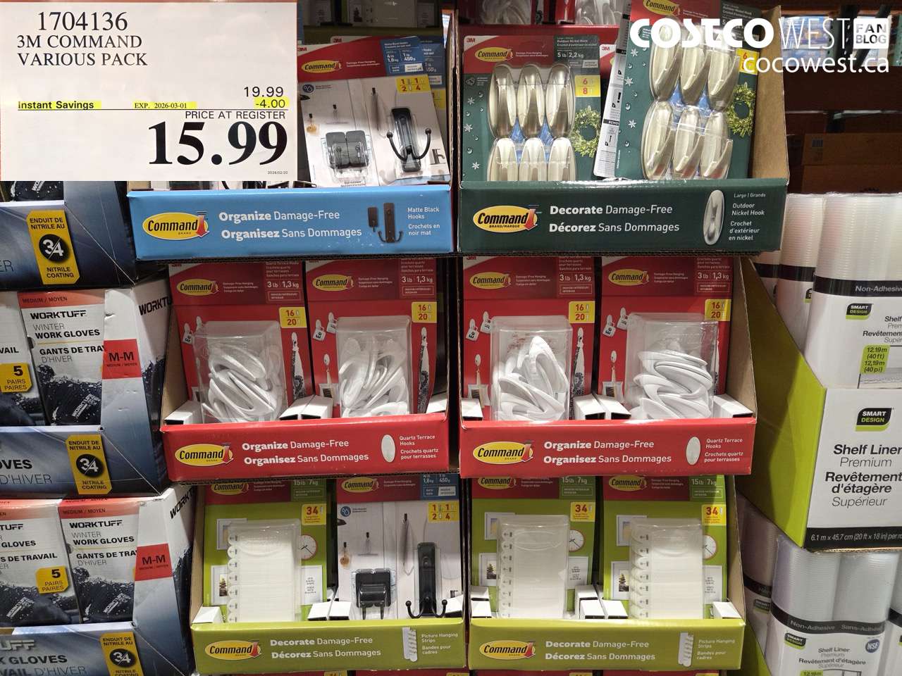 1704136 3M COMMAND VARIOUS PACK ($4.00 INSTANT SAVINGS EXPIRES ON 2026-03-01) $15.99