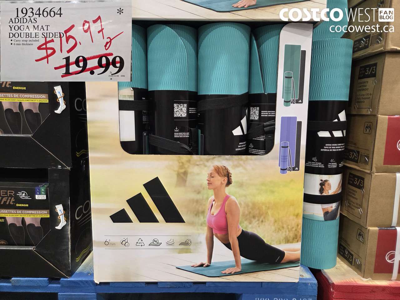 1934664 ADIDAS YOGA MAT DOUBLE SIDED $15.97