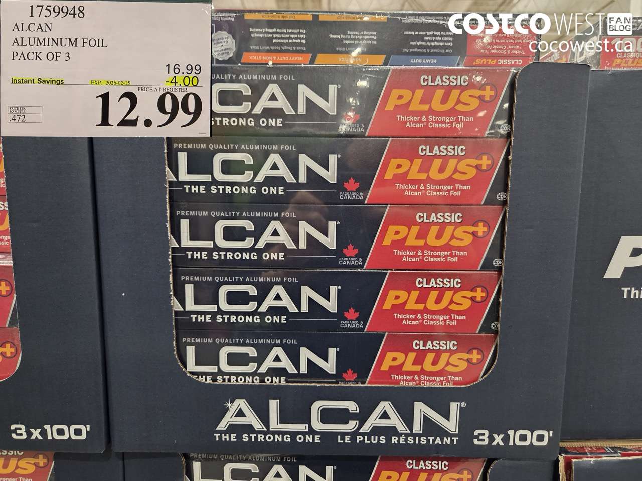 1759948 ALCAN ALUMINUM FOIL PACK OF 3 ($4.00 INSTANT SAVINGS EXPIRES ON 2026-02-15) $12.99