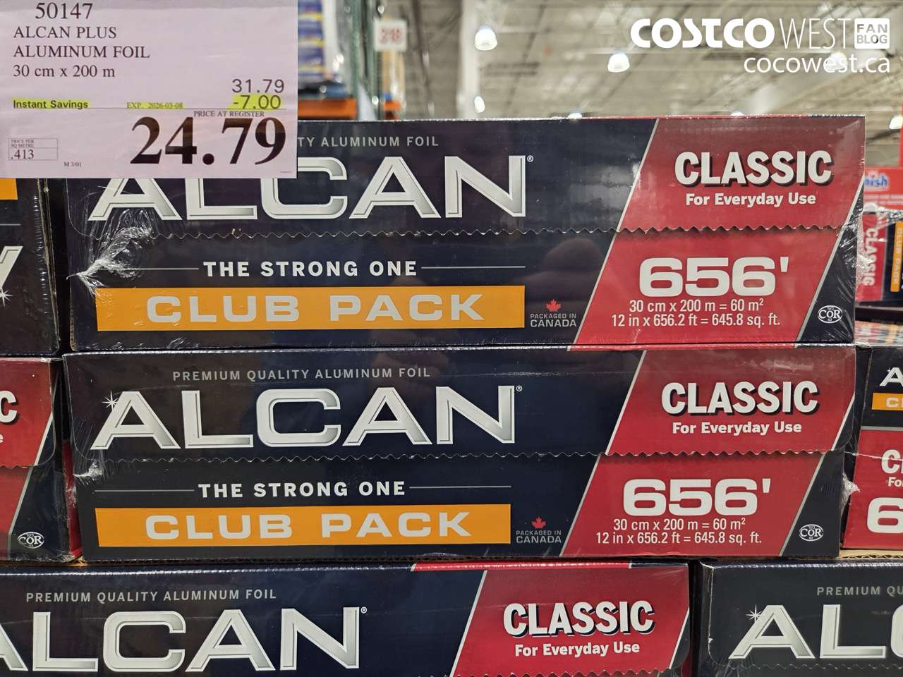 50147 ALCAN PLUS ALUMINUM FOIL 30 CM X 200 M ($7.00 INSTANT SAVINGS EXPIRES ON 2026-03-08) $24.79
