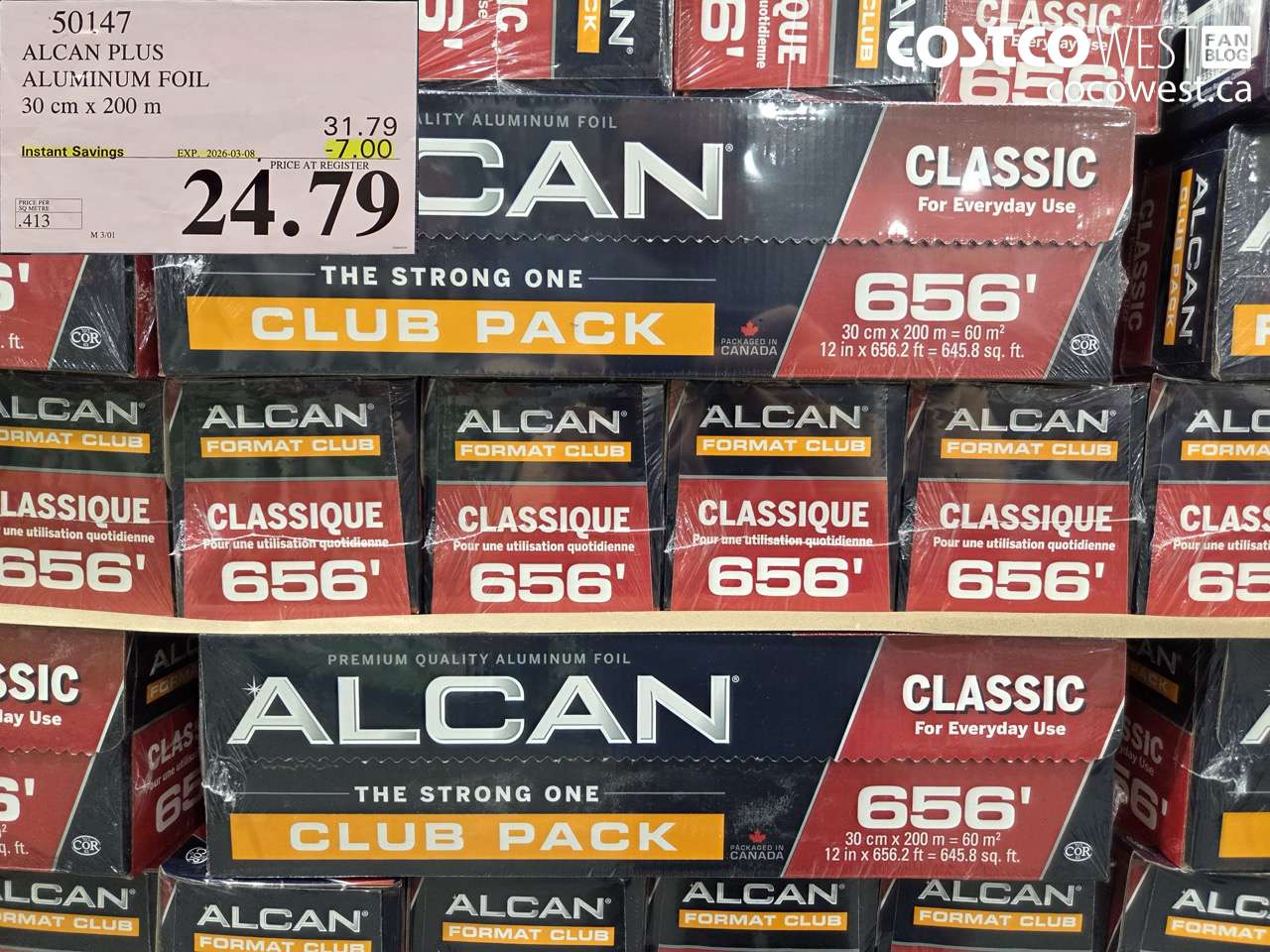 50147 ALCAN PLUS ALUMINUM FOIL 30 CM X 200 M ($7.00 INSTANT SAVINGS EXPIRES ON 2026-03-08) $24.79