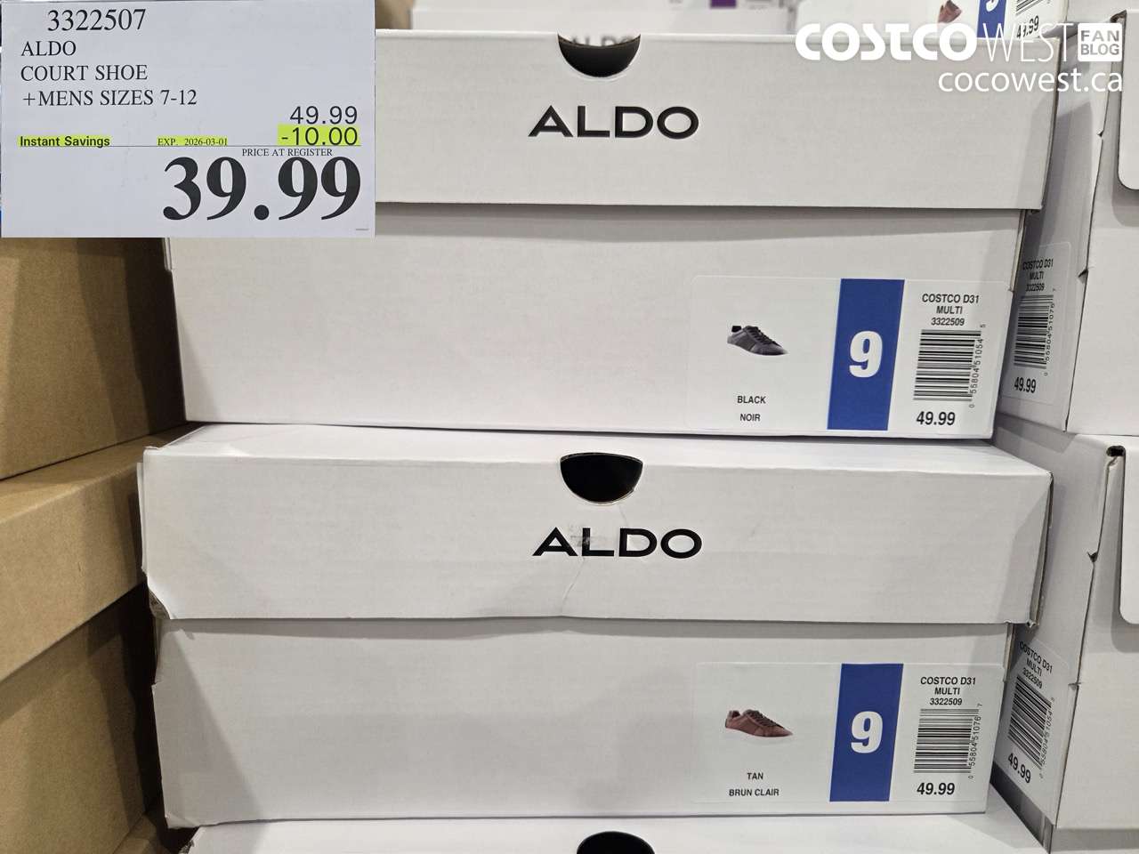 3322507 ALDO COURT SHOE +MENS SIZES 7-12 ($10.00 INSTANT SAVINGS EXPIRES ON 2026-03-01) $39.99