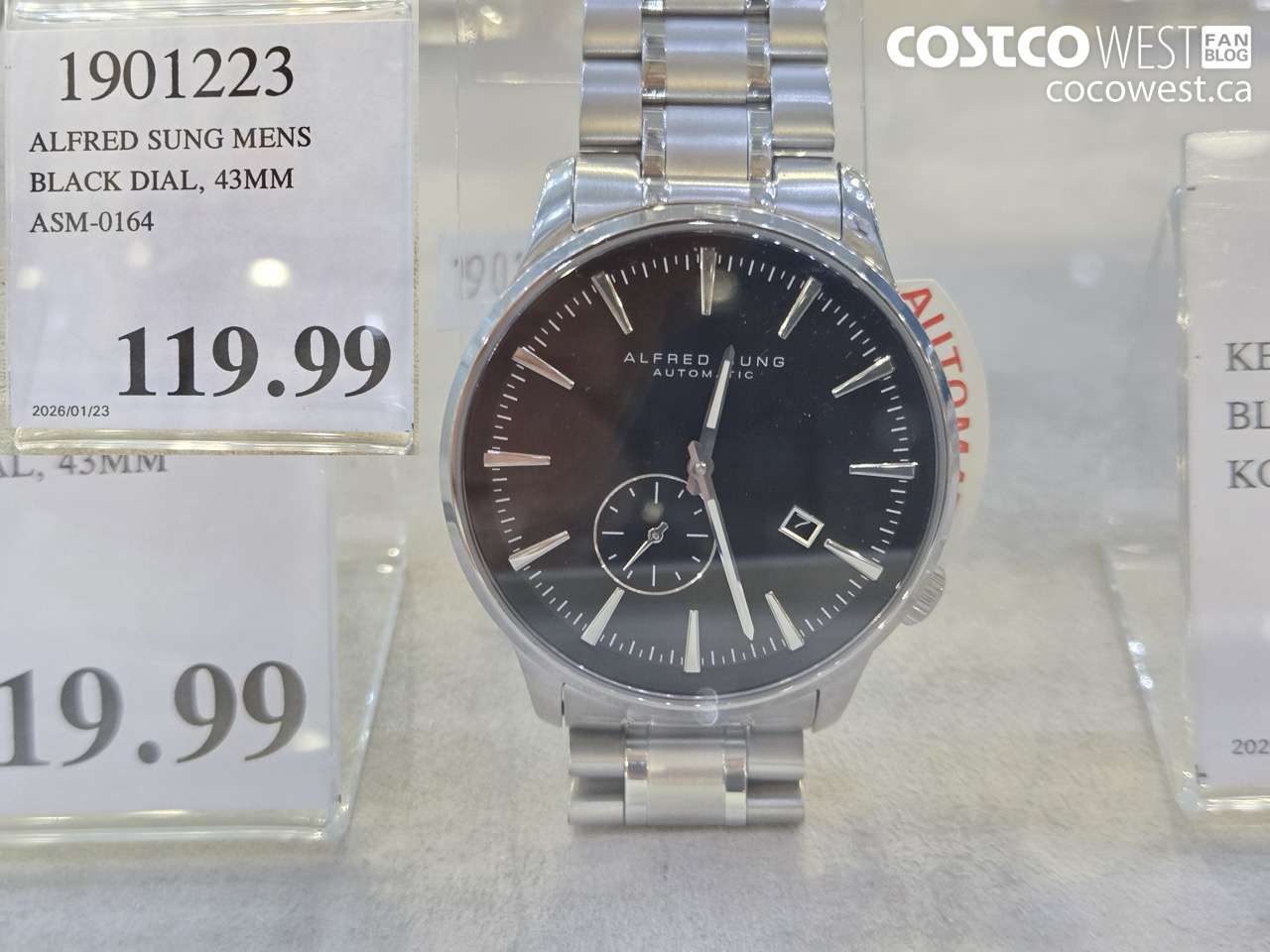 1901223 ALFRED SUNG MENS BLACK DIAL, 43MM ASM-0164 $119.99