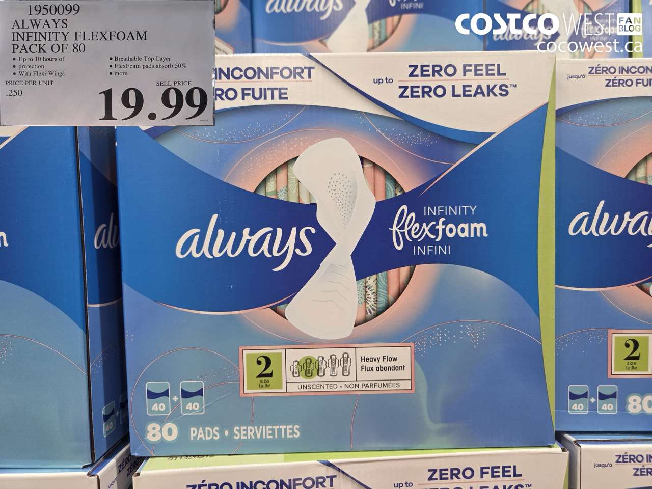 1950099 ALWAYS INFINITY FLEXFOAM PACK OF 80 $19.99