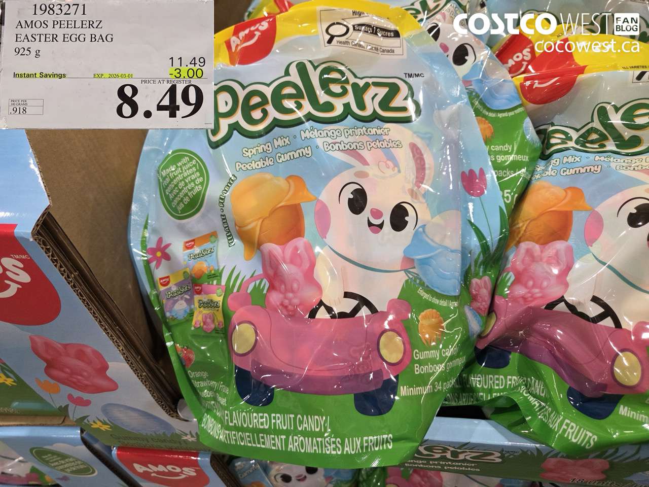 1983271 AMOS PEELERZ EASTER EGG BAG 925 G ($3.00 INSTANT SAVINGS EXPIRES ON 2026-03-01) $8.49