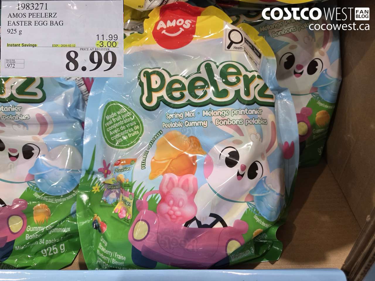 1983271 AMOS PEELERZ EASTER EGG BAG 925 g ($3.00 INSTANT SAVINGS EXPIRES ON 2026-02-12) $8.99