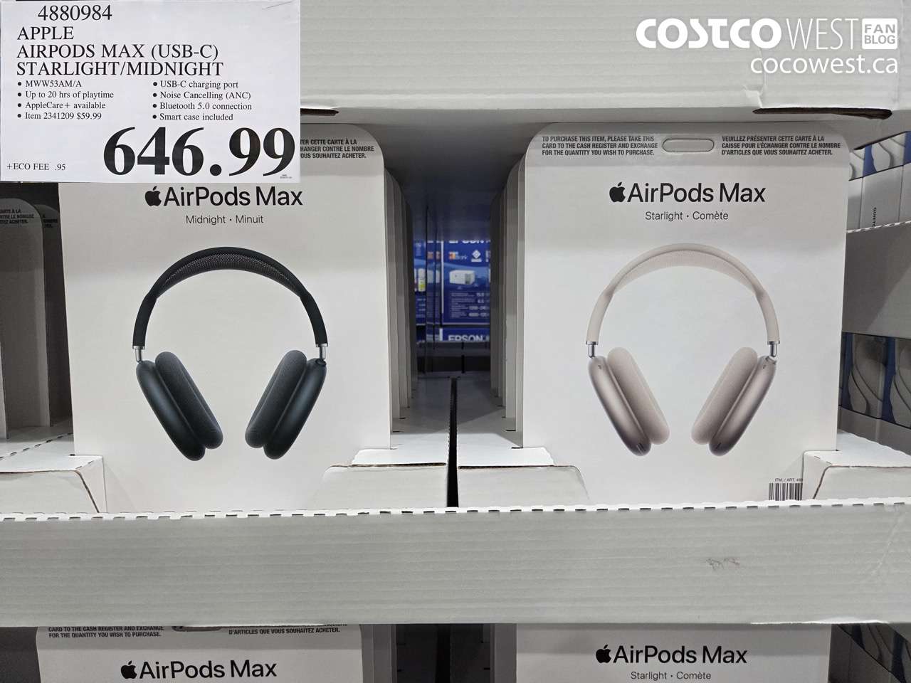 4880984 APPLE AIRPODS MAX (USB-C) STARLIGHT/midnight $646.99