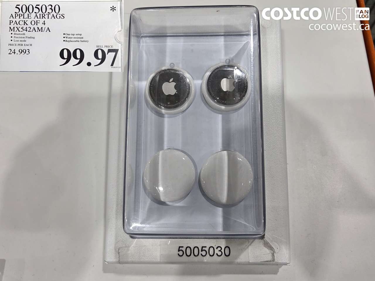 5005030 APPLE AIRTAGS PACK OF 4 MX542AM/A $99.97