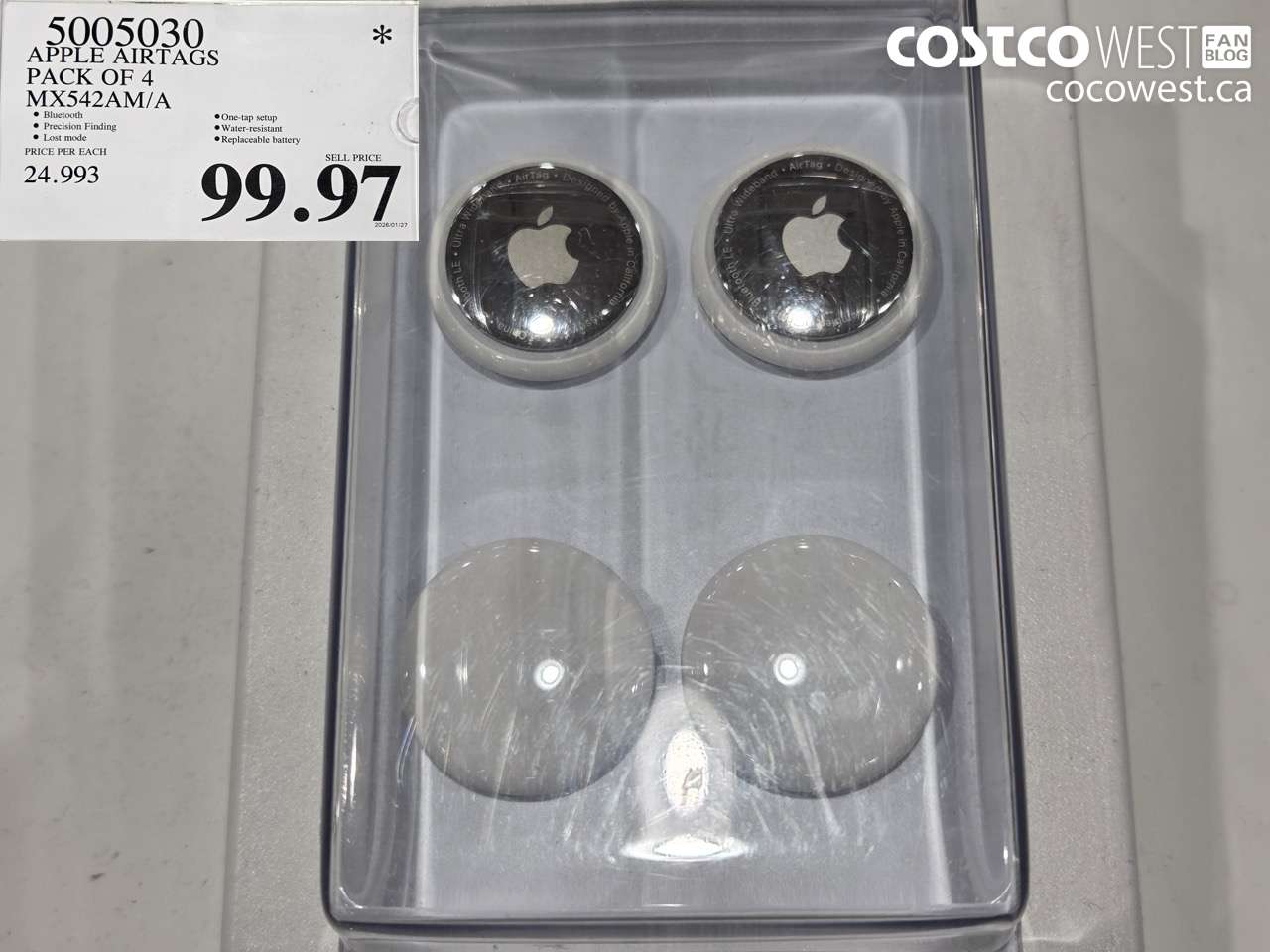 5005030 APPLE AIRTAGS PACK OF 4 MX542AM/A $99.97