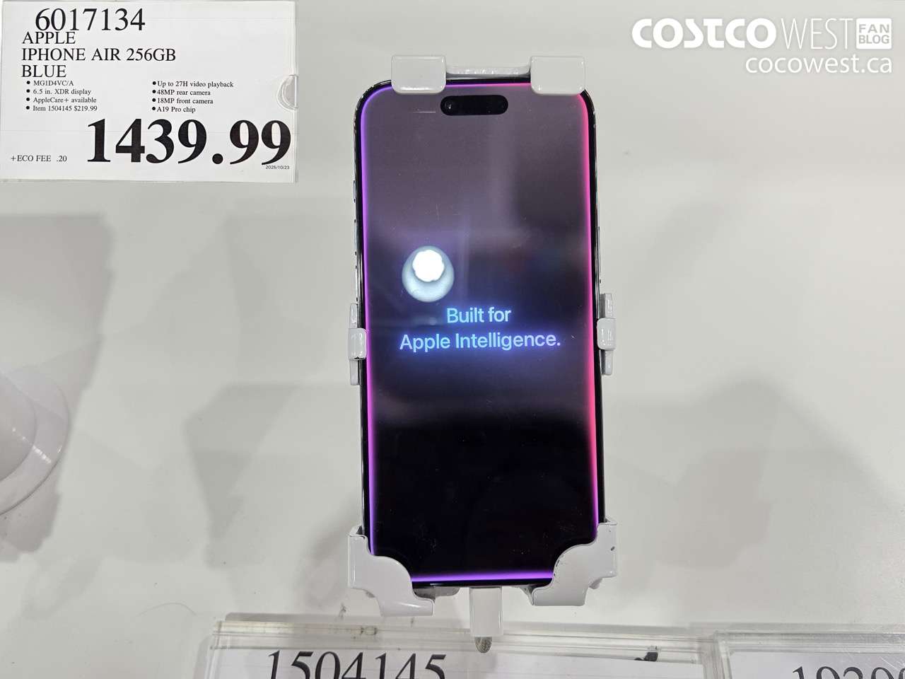 6017134 APPLE IPHONE AIR 256GB BLUE $1439.99