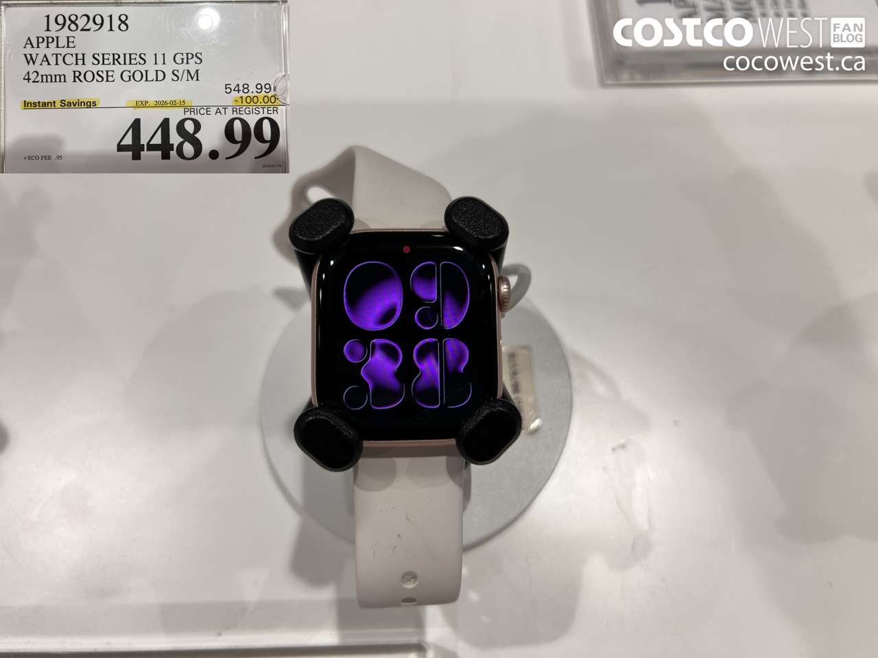 1982918 APPLE WATCH SERIES 11 GPS 42mm ROSE GOLD S/M ($100.00 INSTANT SAVINGS EXPIRES ON 2026-02-15) $448.99