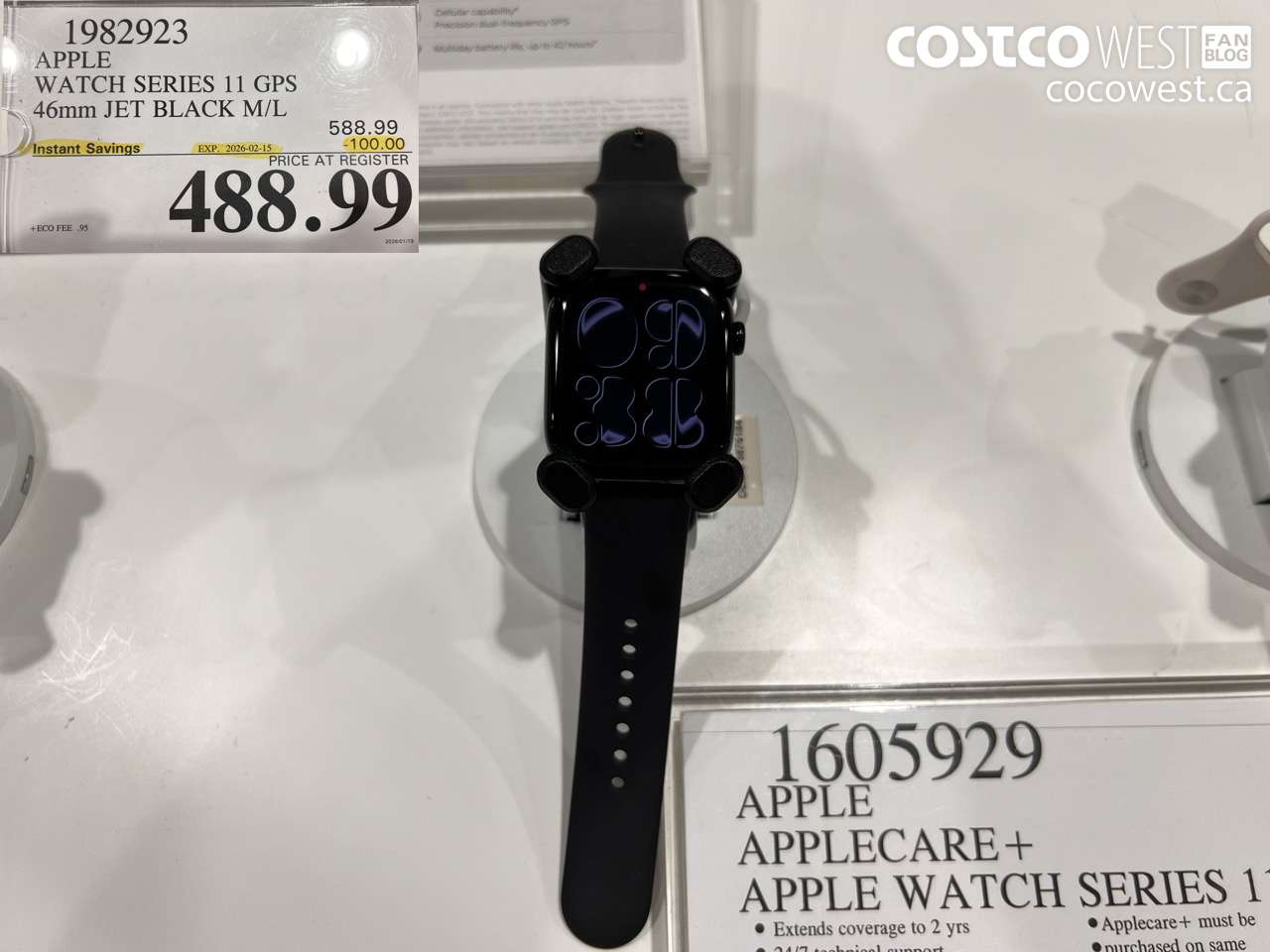 1982923 APPLE WATCH SERIES 11 GPS 46mm JET BLACK M/L ($100.00 INSTANT SAVINGS EXPIRES ON 2026-02-15) $488.99