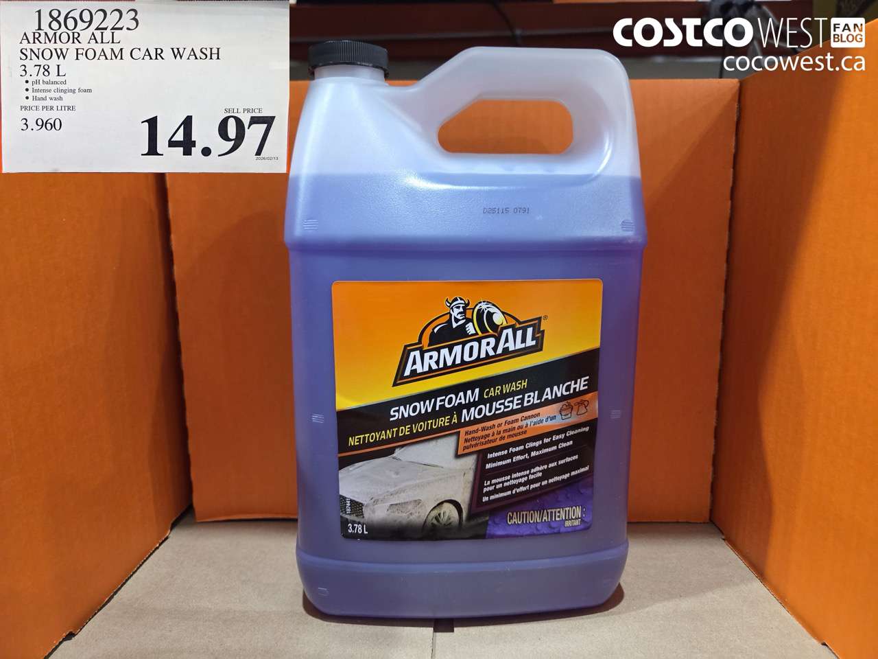 18692223 ARMOR ALL SNOW FOAM CAR WASH 3.78 L $14.97