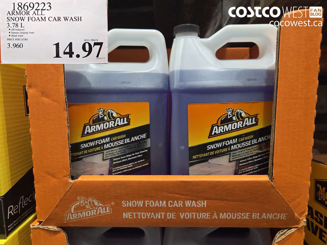 1869223 ARMOR ALL SNOW FOAM CAR WASH 3.78 L $14.97