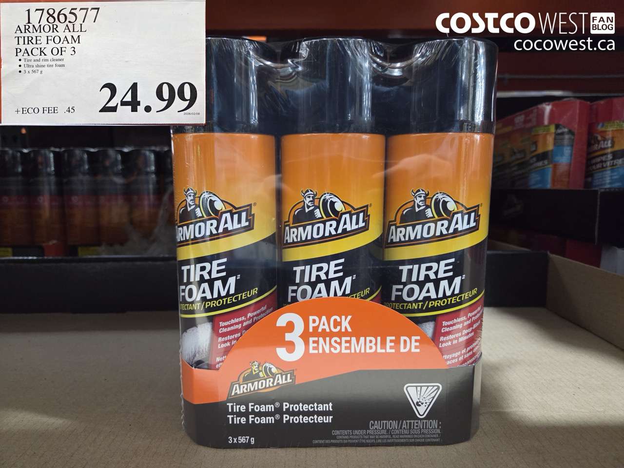 1786577 ARMOR ALL TIRE FOAM PACK OF 3 $24.99