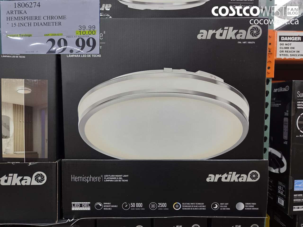 1806274 ARTIKA HEMISPHERE CHROME 15 INCH DIAMETER ($10.00 INSTANT SAVINGS EXPIRES ON 2026-02-15) $29.99