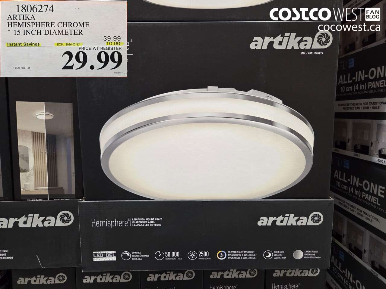 1806274 ARTIKA HEMISPHERE CHROME 15 INCH DIAMETER ($10.00 INSTANT SAVINGS EXPIRES ON 2026-02-15) $29.99