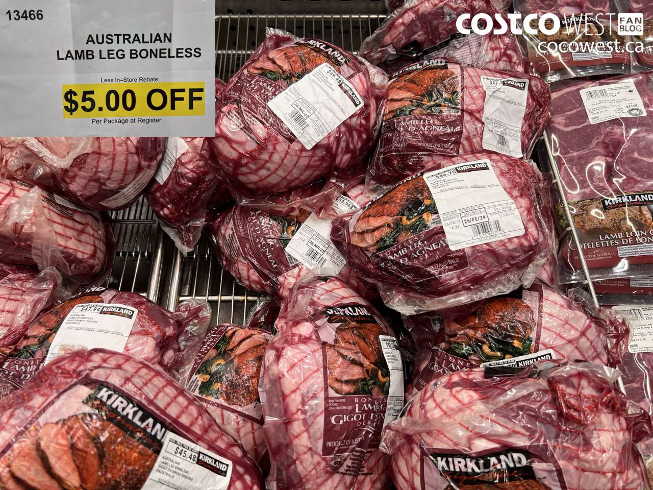 13466 AUSTRALIAN LAMB LEG BONELESS ($5.00 INSTANT SAVINGS)