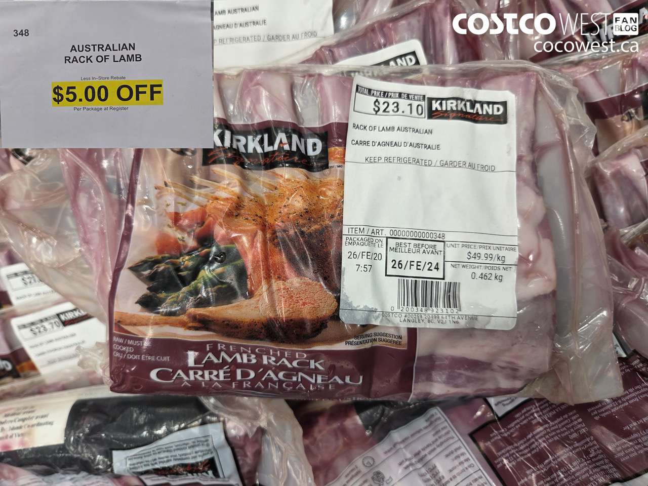 348 AUSTRALIAN RACK OF LAMB ($5.00 INSTANT SAVINGS)