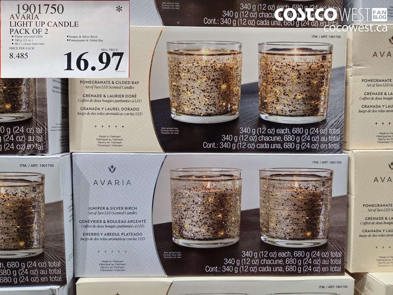 1901750 AVARIA LIGHT UP CANDLE PACK OF 2 $16.97