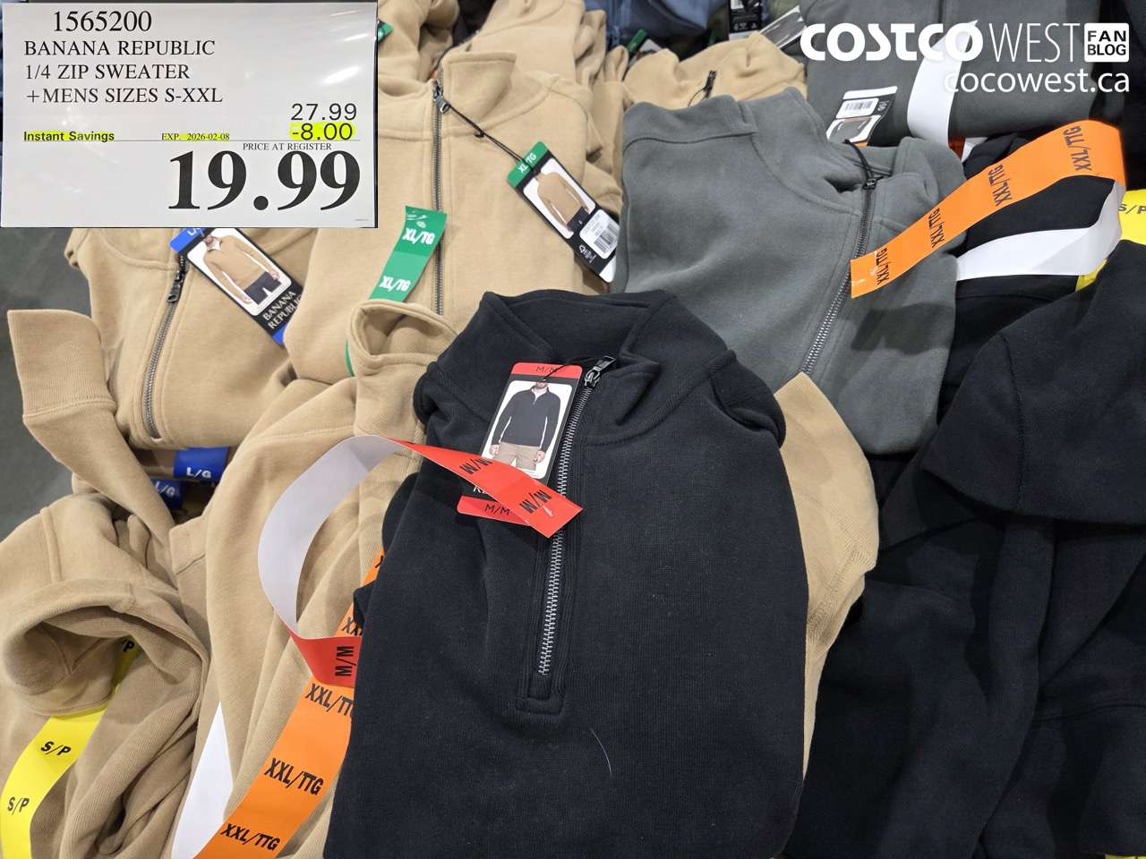 1565200 BANANA REPUBLIC 1/4 ZIP SWEATER MENS SIZES S-XXL ($8.00 INSTANT SAVINGS EXPIRES ON 2026-02-08) $19.99