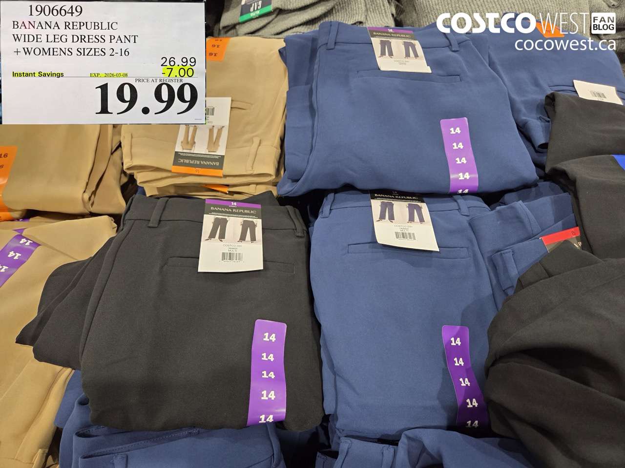 1906649 BANANA REPUBLIC WIDE LEG DRESS PANT + WOMENS SIZES 2-16 ($7.00 INSTANT SAVINGS EXPIRES ON 2026-03-08) $19.99