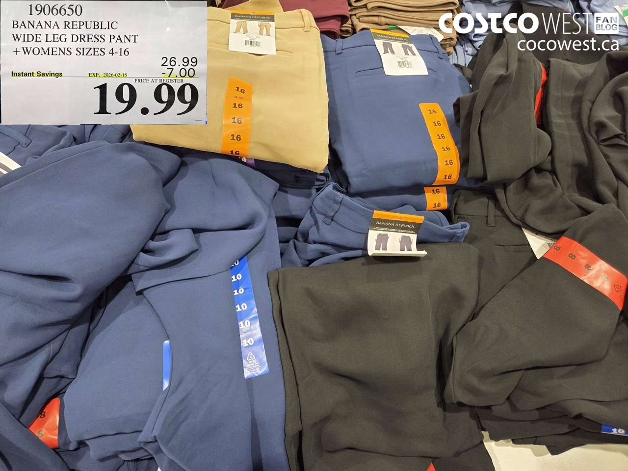 1906650 BANANA REPUBLIC WIDE LEG DRESS PANT + WOMENS SIZES 4-16 ($7.00 INSTANT SAVINGS EXPIRES ON 2026-02-15) $19.99