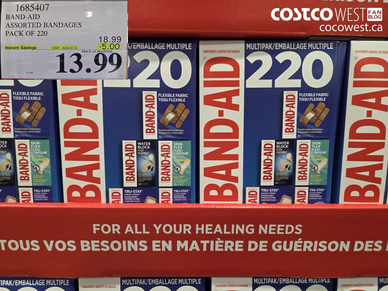 1685407 BAND-AID ASSORTED BANDAGES PACK OF 220 ($5.00 INSTANT SAVINGS EXPIRES ON 2026-03-15) $13.99