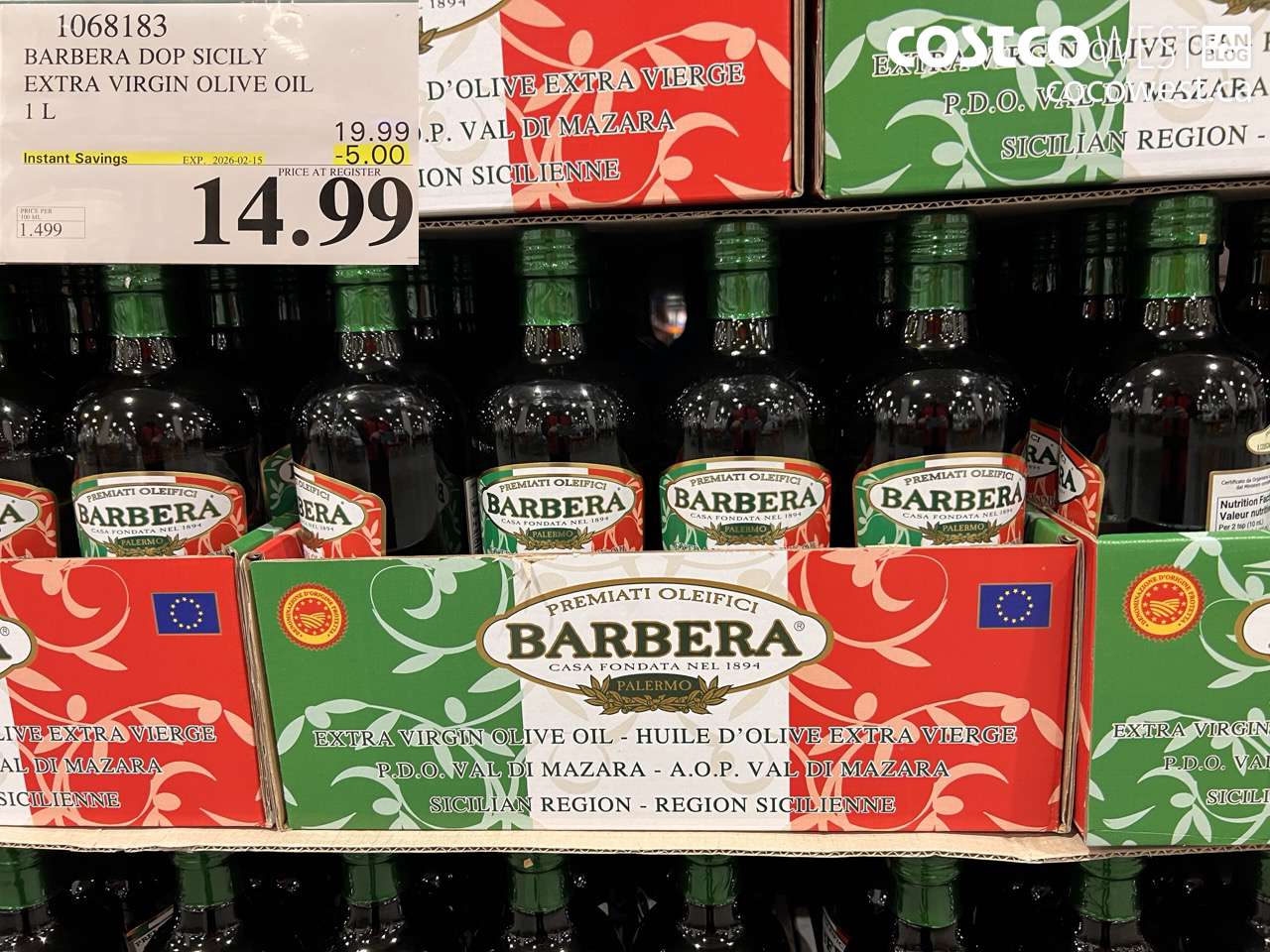 1068183 BARBERA DOP SICILY EXTRA VIRGIN OLIVE OIL 1 L ($5.00 INSTANT SAVINGS EXPIRES ON 2026-02-15) $14.99
