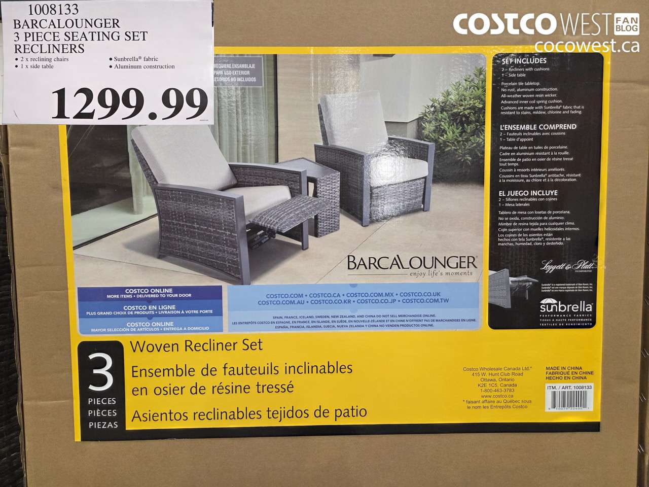 1008133 BARCALOUNGER 3 PIECE SEATING SET RECLINERS $1299.99