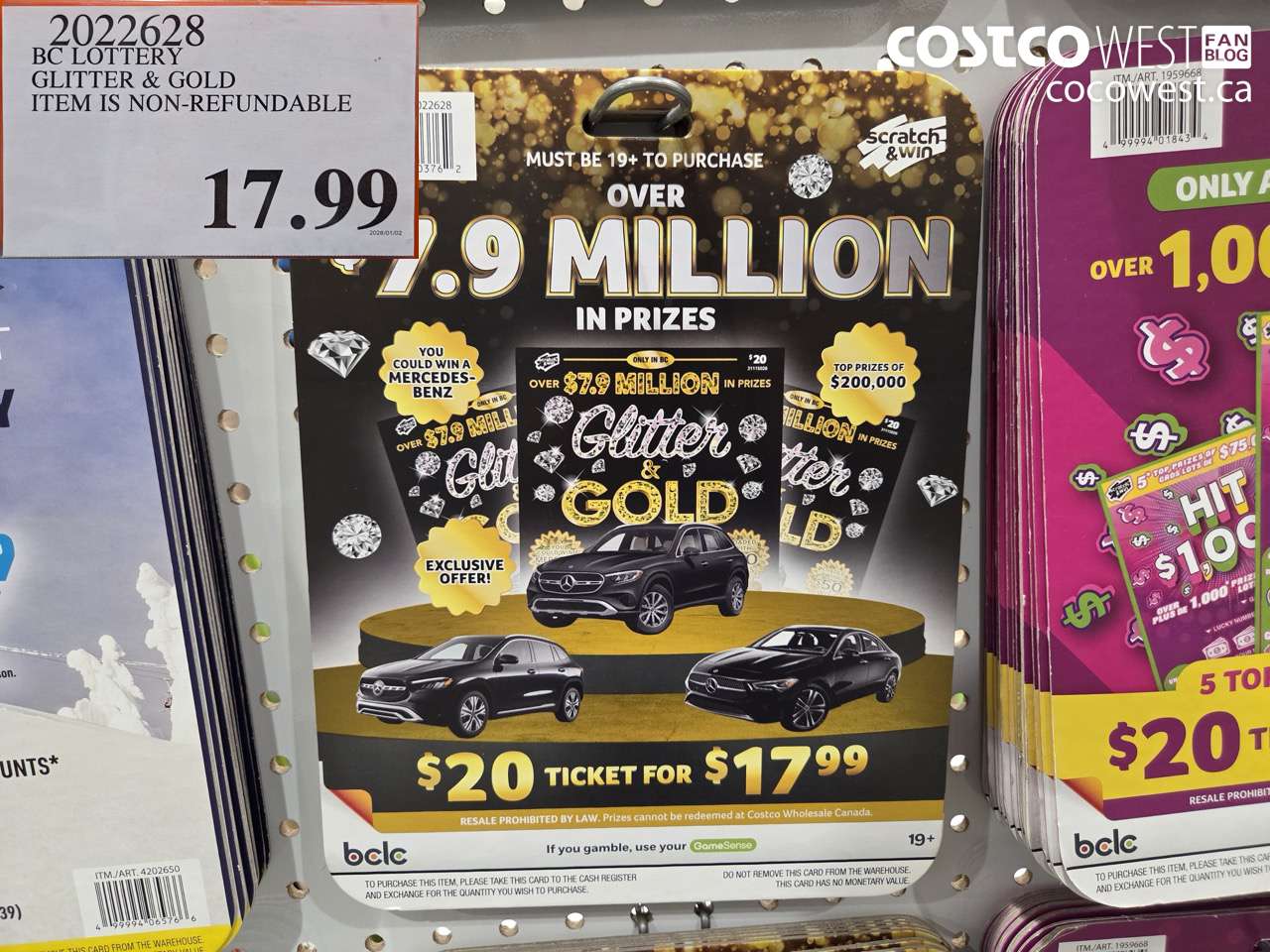 2022628 BC LOTTERY GLITTER & GOLD ITEM IS NON-REFUNDABLE $17.99