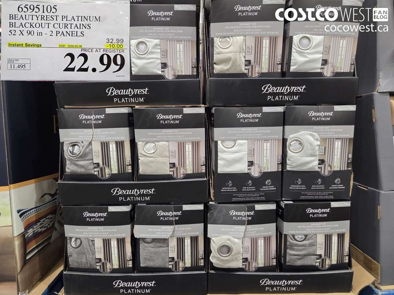 6595105 BEAUTYREST PLATINUM BLACKOUT CURTAINS 52 X 90 in - 2 PANELS ($10.00 INSTANT SAVINGS EXPIRES ON 2026-02-08) $22.99