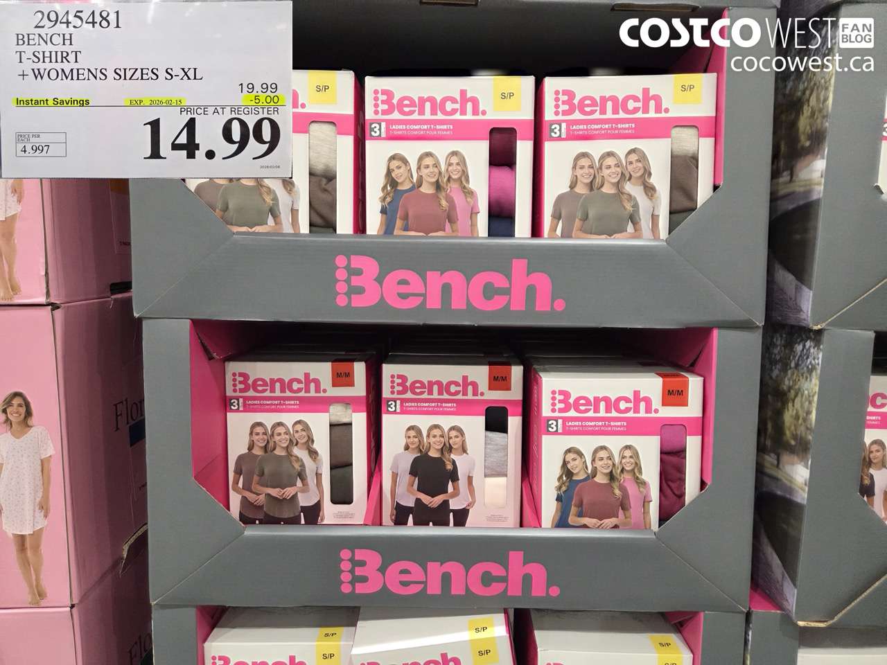 2945481 BENCH T-SHIRT + WOMENS SIZES S-XL ($5.00 INSTANT SAVINGS EXPIRES ON 2026-02-15) $14.99