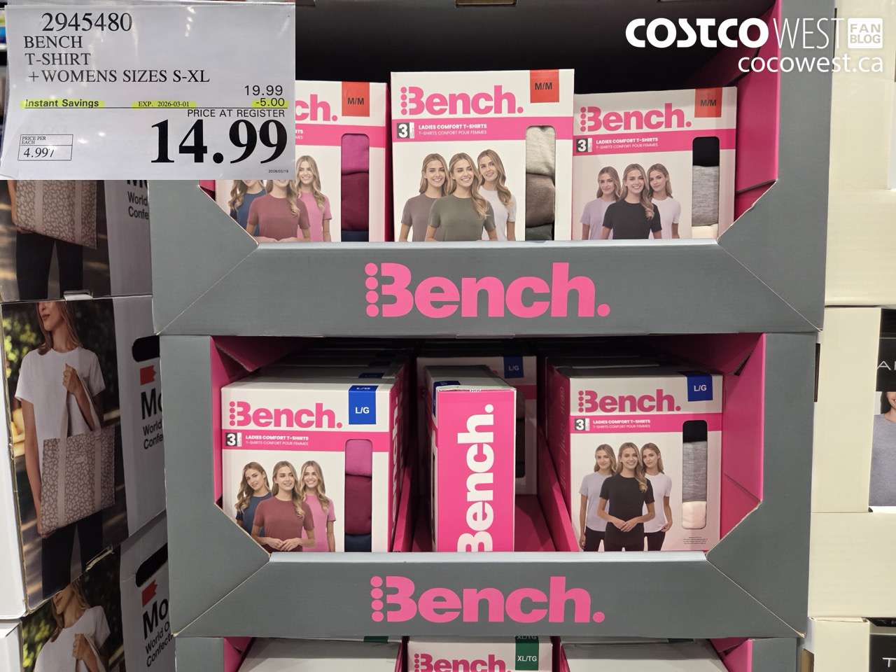 2945480 BENCH T-SHIRT + WOMENS SIZES S-XL ($5.00 INSTANT SAVINGS EXPIRES ON 2026-03-01) $14.99