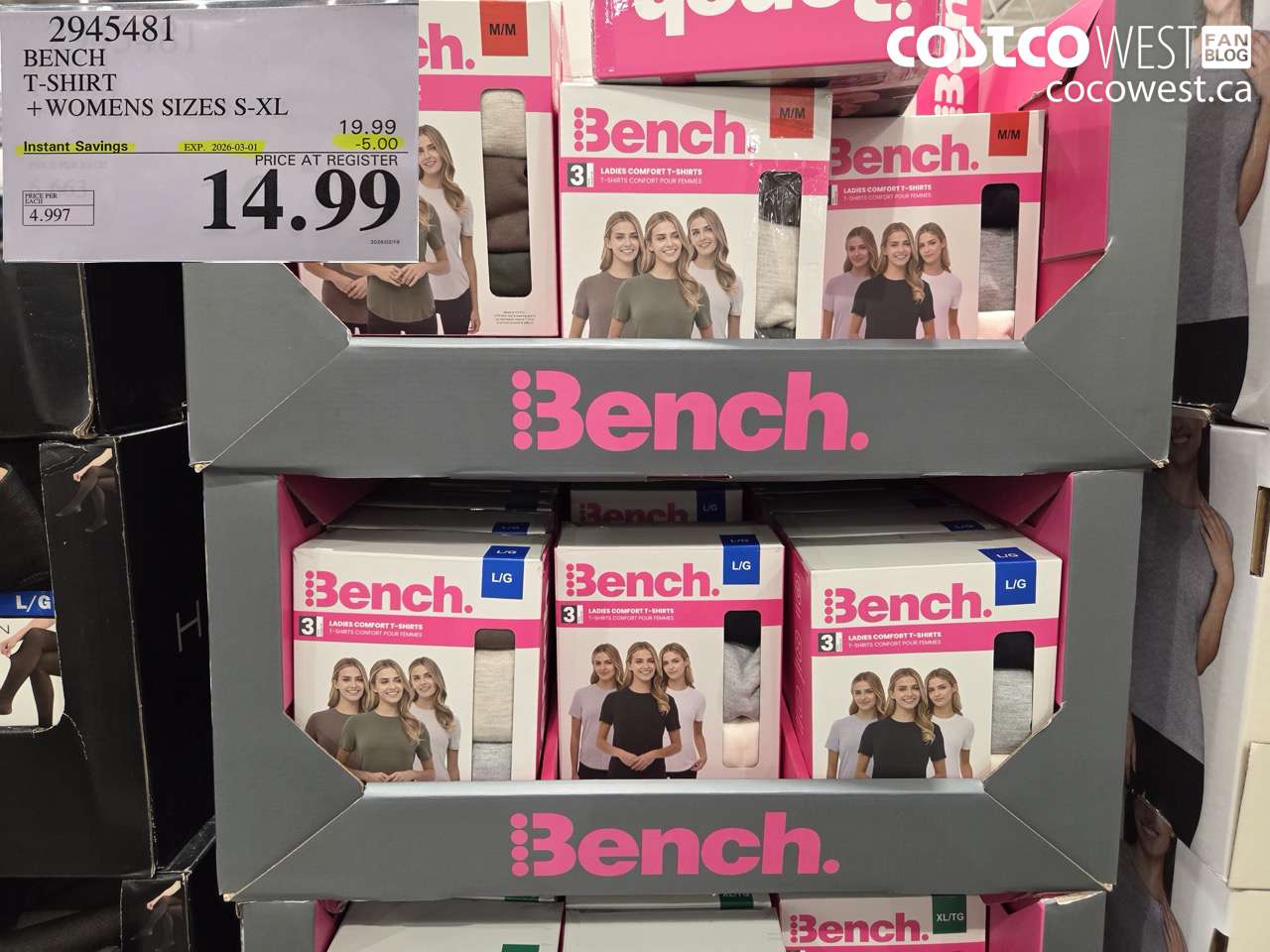 2945481 BENCH T-SHIRT + WOMENS SIZES S-XL ($5.00 INSTANT SAVINGS EXPIRES ON 2026-03-01) $14.99