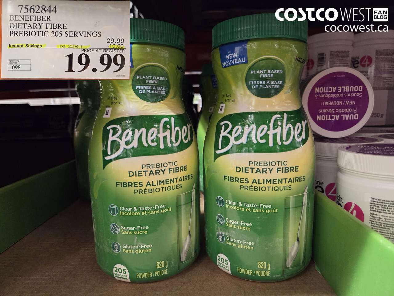7562844 BENEFIBER DIETARY FIBRE PREBIOTIC 205 SERVINGS ($10.00 INSTANT SAVINGS EXPIRES ON 2026-02-15) $19.99
