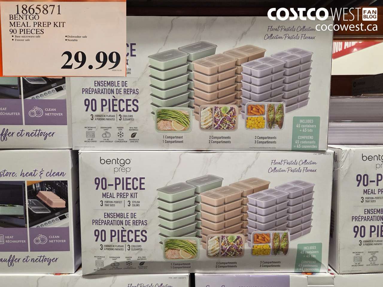 1865871 BENTGO MEAL PREP KIT 90 PIECES $29.99