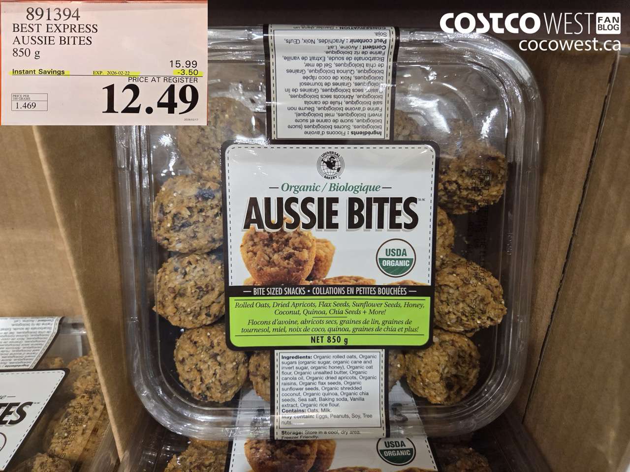 891394 BEST EXPRESS AUSSIE BITES 850 g ($3.50 INSTANT SAVINGS EXPIRES ON 2026-02-22) $12.49