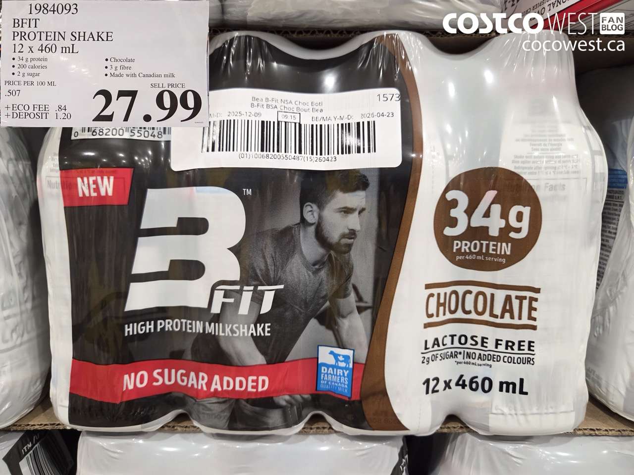 1984093 BFIT PROTEIN SHAKE 12 X 460 ML $27.99