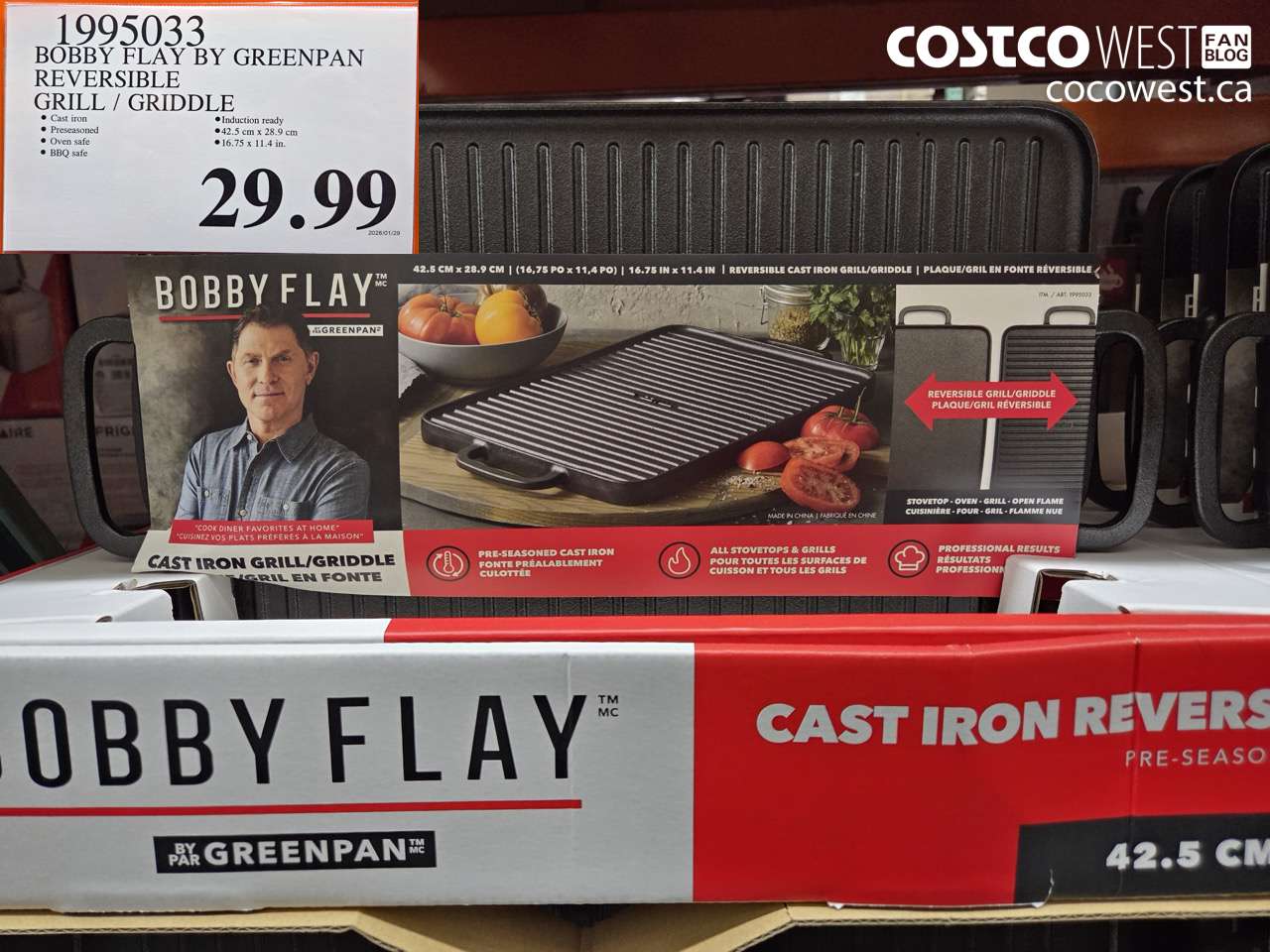 1995033 BOBBY FLAY BY GREENPAN REVERSIBLE GRILL/GRIDDLE $29.99