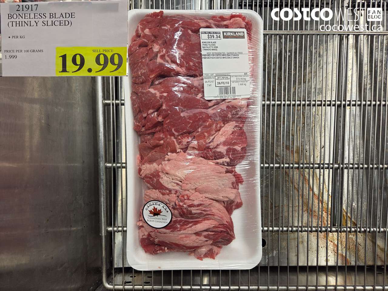 21917 BONELESS BLADE (THINLY SLICED) $19.99