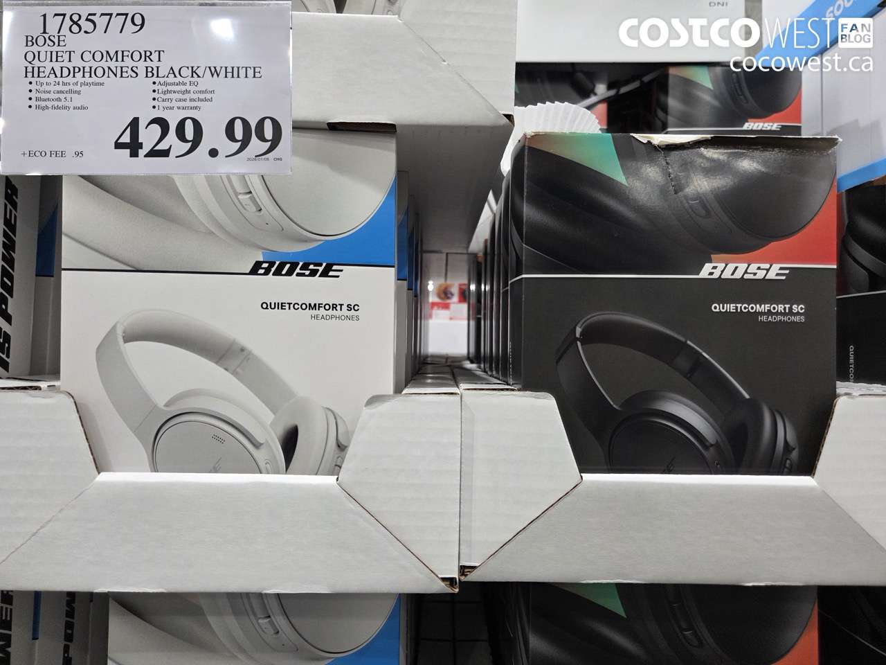 1785779 BOSE QUIET COMFORT HEADPHONES BLACK/WHITE $429.99