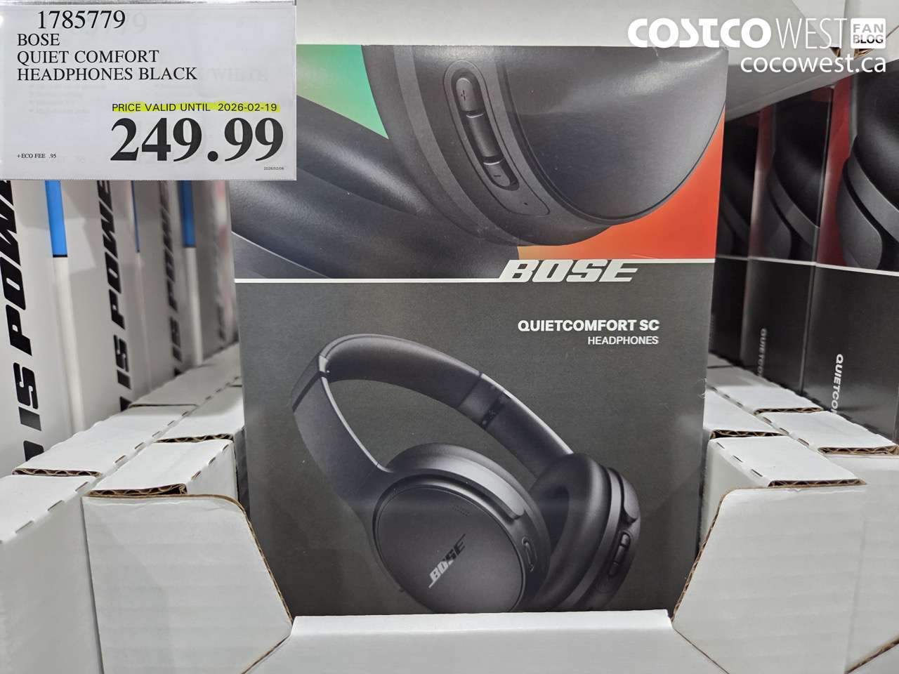 1785779 BOSE QUIET COMFORT HEADPHONES BLACK $249.99