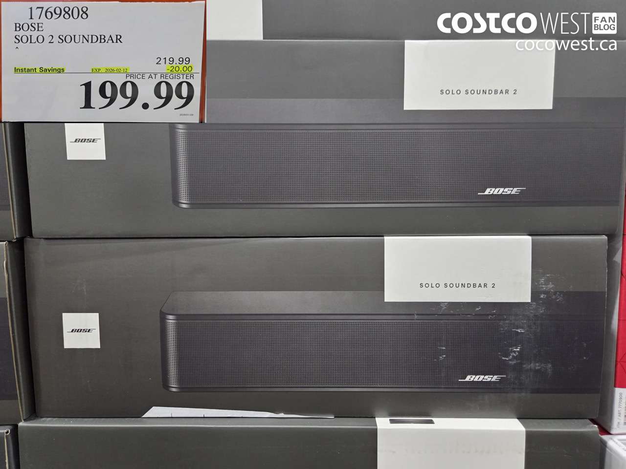 1769808 BOSE SOLO 2 SOUNDBAR ($20.00 INSTANT SAVINGS EXPIRES ON 2026-02-12) $199.99