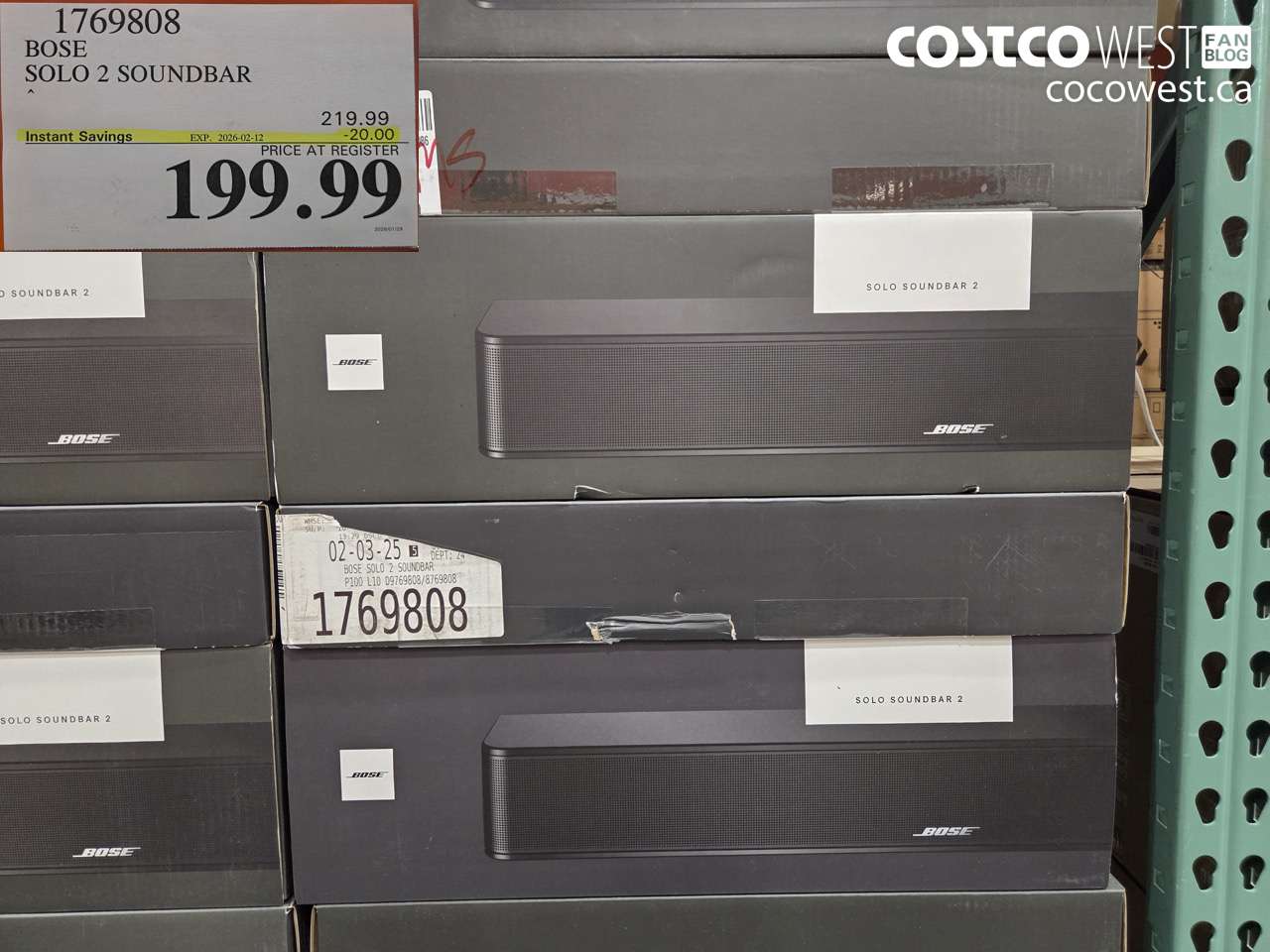 1769808 BOSE SOLO 2 SOUNDBAR ($20.00 INSTANT SAVINGS EXPIRES ON 2026-02-12) $199.99