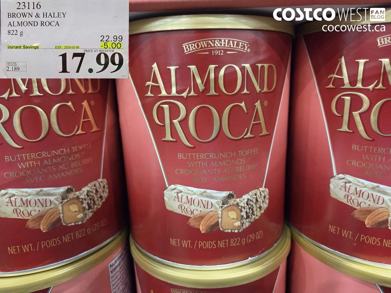23116 BROWN & HALEY ALMOND ROCA ($5.00 INSTANT SAVINGS EXPIRES ON 2026-03-08) $17.99