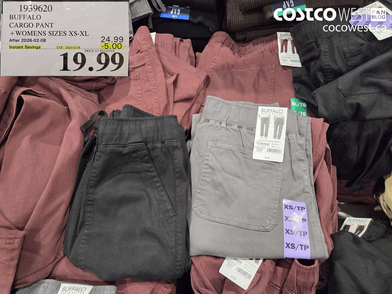 1939620 BUFFALO CARGO PANT + WOMENS SIZES XS-XL ($5.00 INSTANT SAVINGS EXPIRES ON 2026-02-08) $19.99