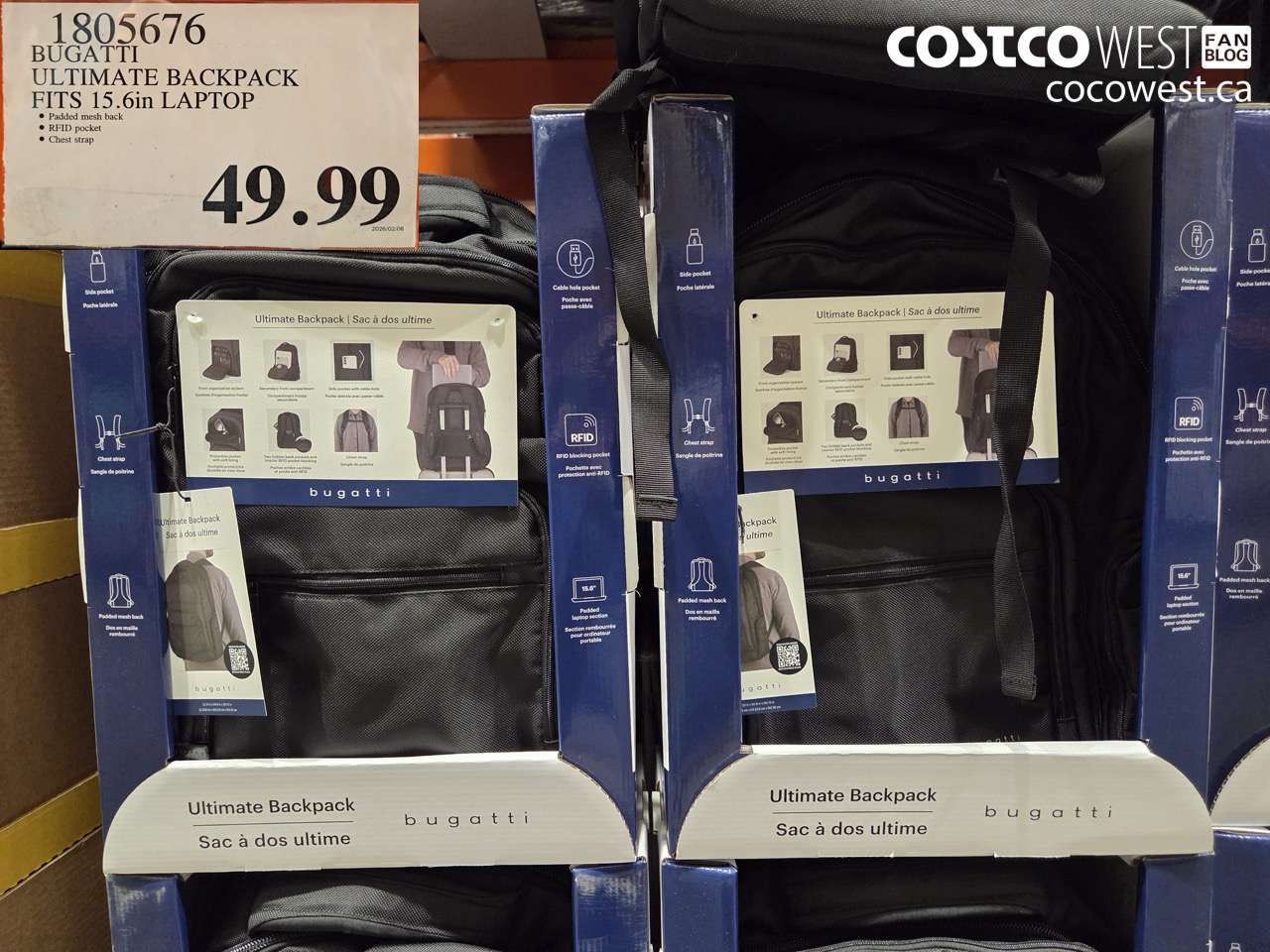1805676 BUGATTI ULTIMATE BACKPACK FITS 15.6in LAPTOP $49.99