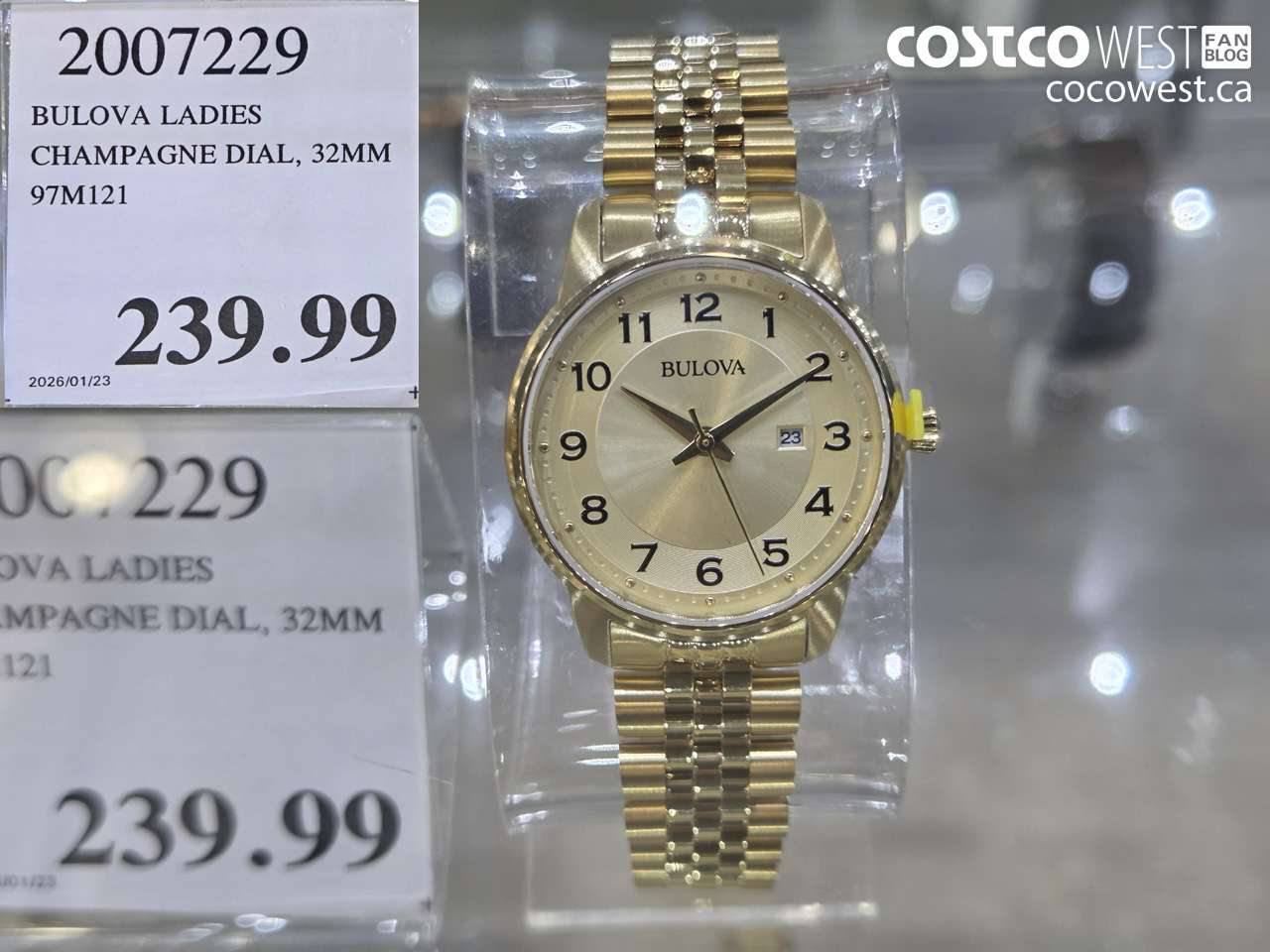 2007229 BULOVA LADIES CHAMPAGNE DIAL, 32MM 97M121 $239.99